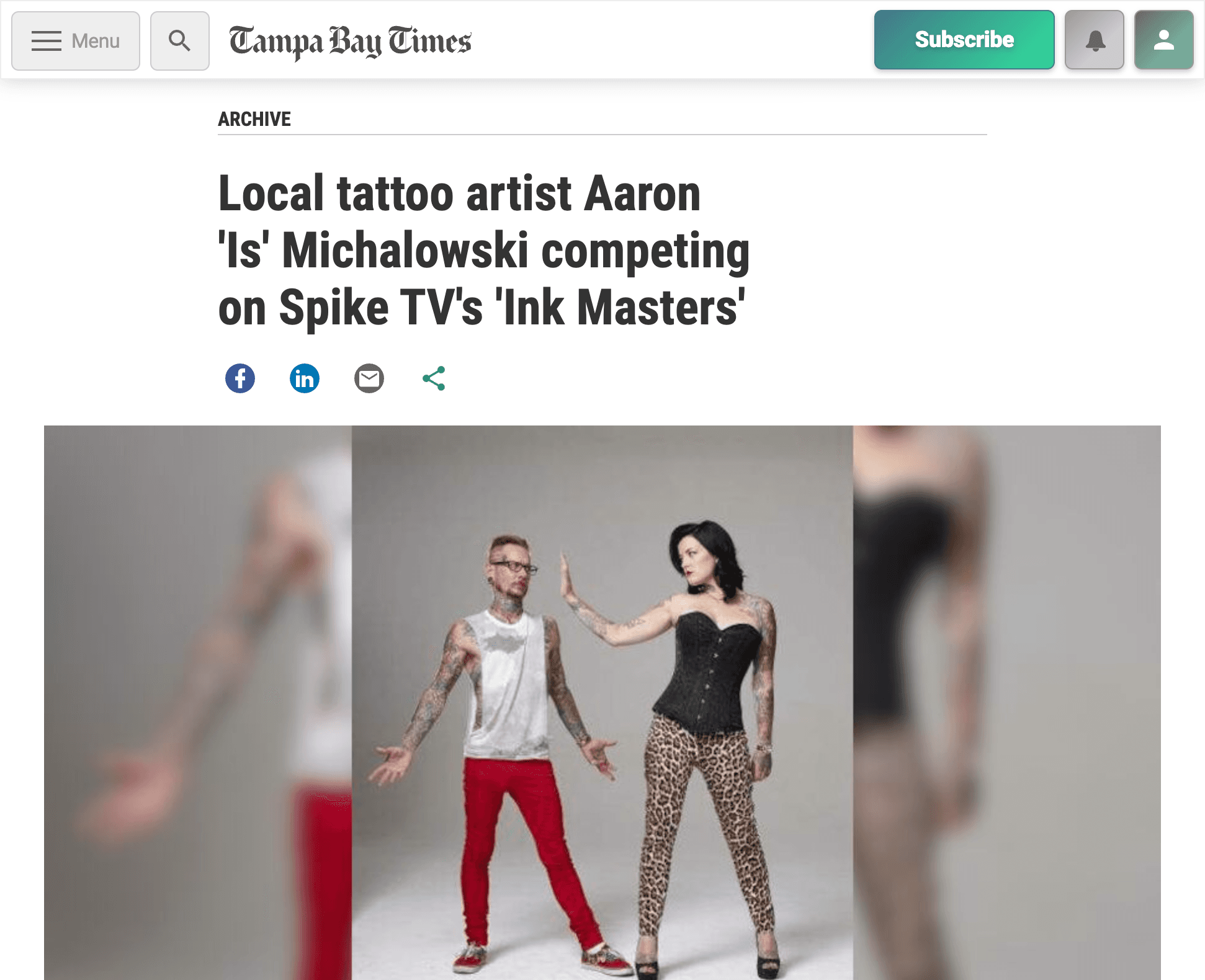 Local tattoo artist Aaron 'Is' Michalowski competing on Spike TV's 'Ink Masters'